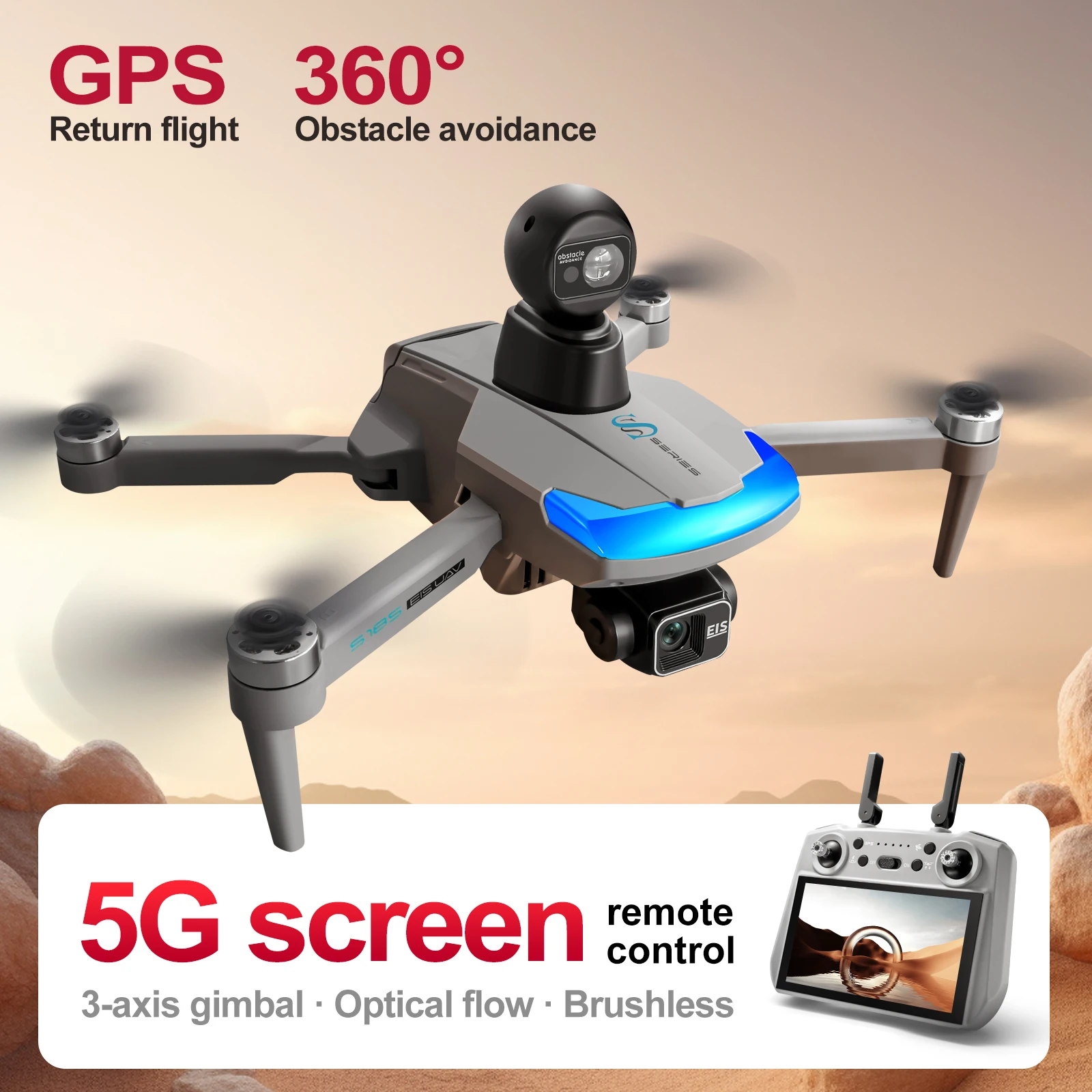 Drone Multispectral - S185 drone profissional 2.7k hd câmera