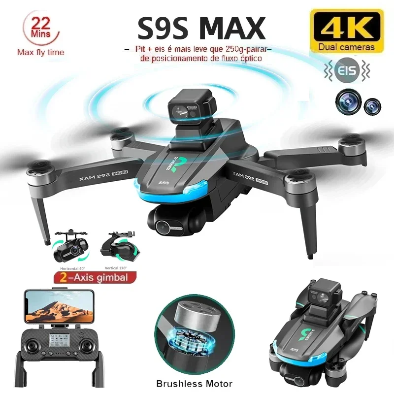 Novo s9s max mini drone 4k 2 e - Drone Mapping avaliação e preço