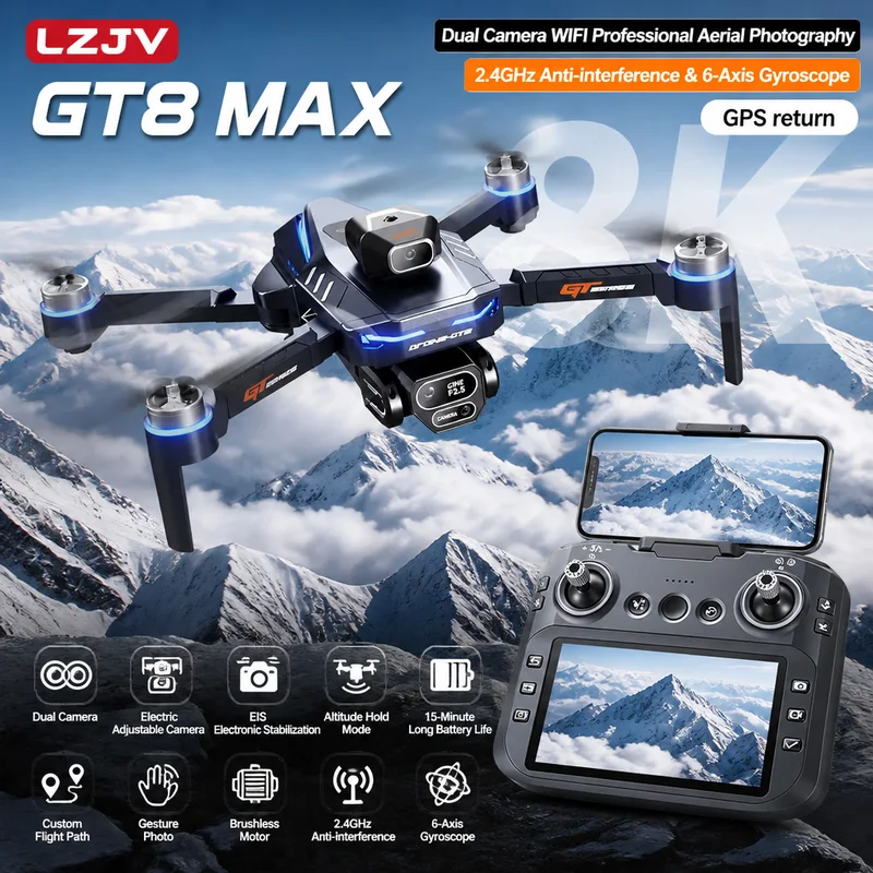Drone Dobrável GT8 Max com Câm - Drone Multispectral avaliação e preço