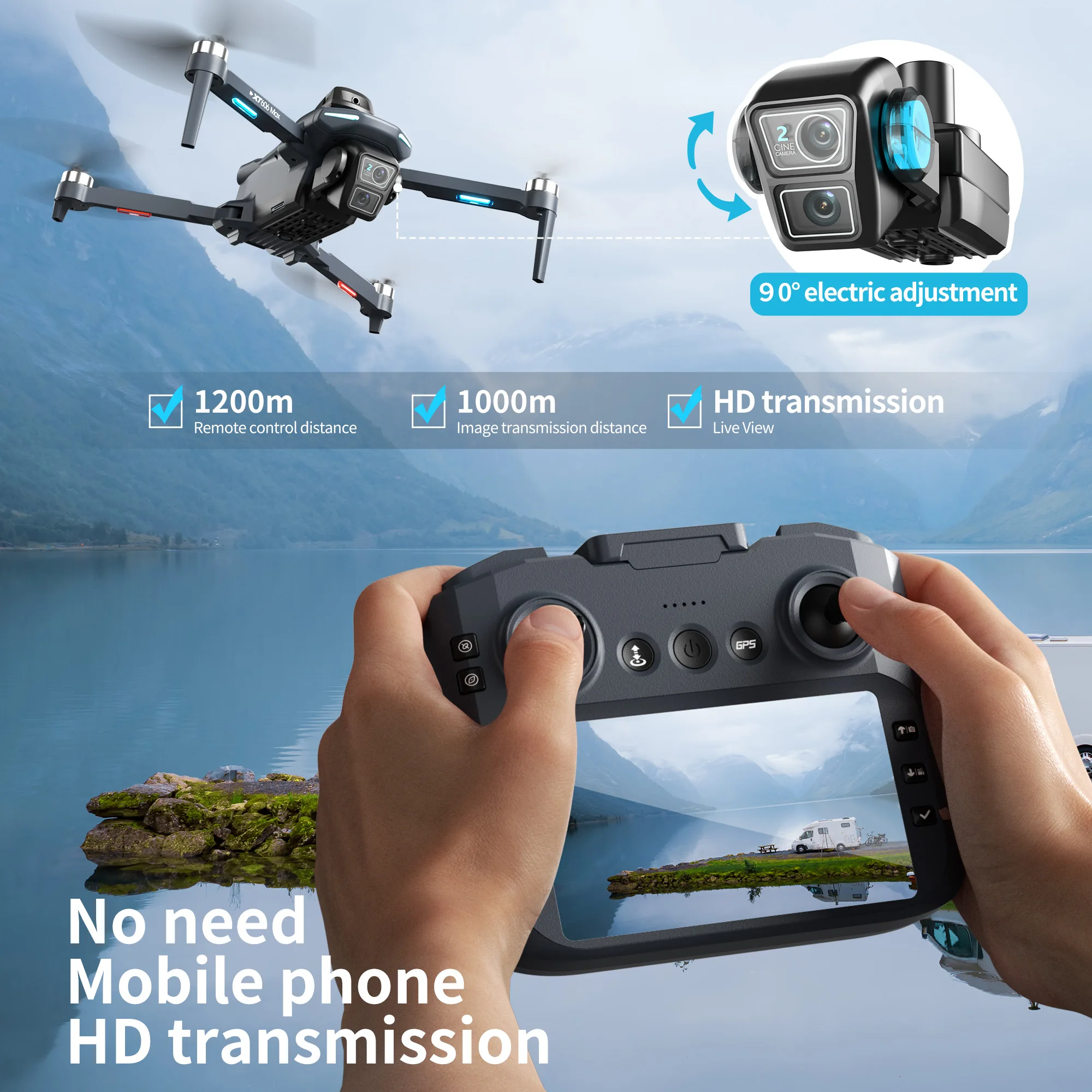 Drone Original XT606 MAX GPS 4 - Drone Multispectral avaliação e preço
